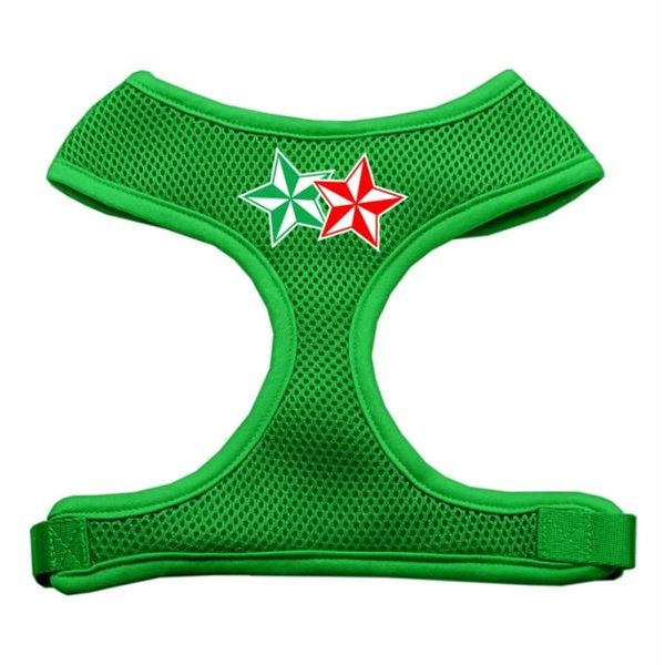 Unconditional Love 70-52 LGEG Double Holiday Star Screen Print Mesh Harness Emerald Green Large UN819555